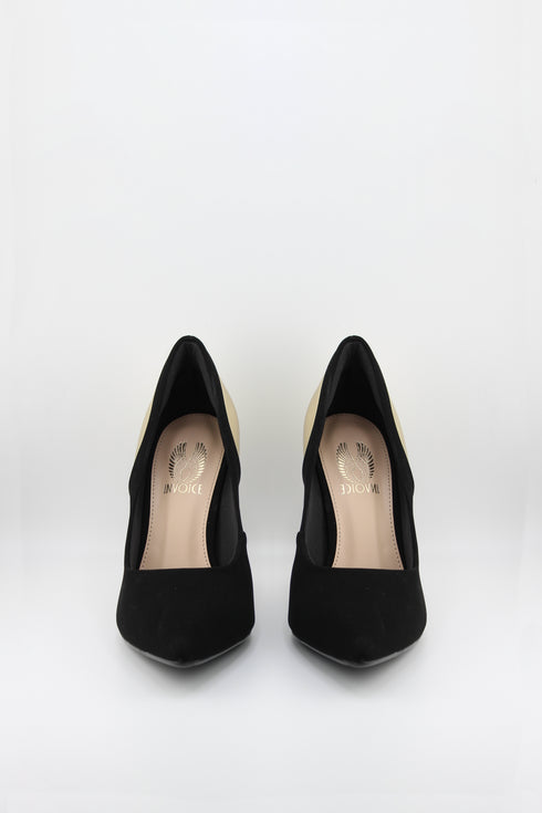 Invoice Pointed Toe Two-Tone Stiletto Pumps